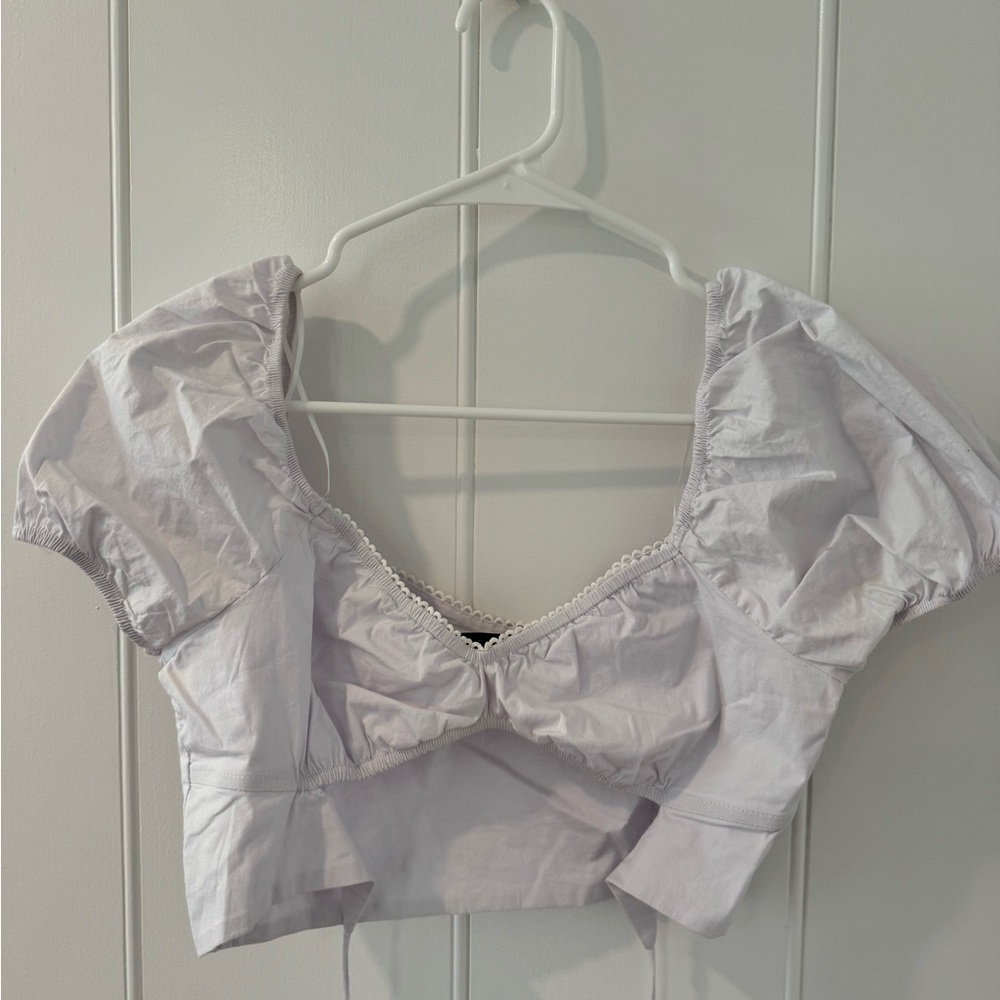 White Tie Open Front Super Cropped Top